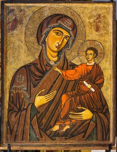 Madonna Odigitria (Jungfrau und Kind), auch Madonna Bruna genannt, Mitte des 13. Jahrhunderts
