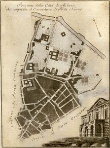 Karte von Mailand, Porta Nuova, um 1784 von Italian School