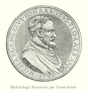 Michelangelo Buonarroti, von Leone Leoni (Stich)