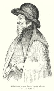 Michelangelo zeichnet nach der Natur in Rom von Francois de Hollande von Italian School