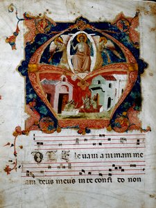Miniatur des Jüngsten Gerichts aus einem Choralparchment