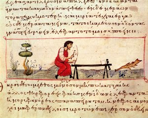 Traditionelle Elfenbeinarbeit, eine Illustration aus der Cynegetica von Oppian von Italian School