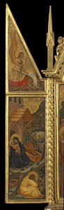 Geburt Christi mit Engel der Verkündigung - oben (linkes Panel), ca. 1330–70