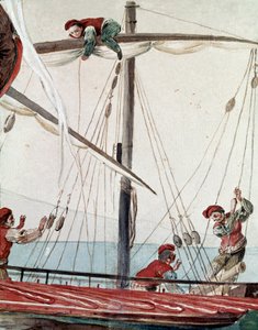 Alte neapolitanische Berufe: ein Fischerboot von Italian School