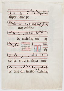 Seite aus einem Messbuch oder Chorbuch, Norditalien, erste Hälfte des 15. Jahrhunderts von Italian School