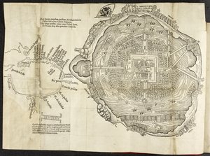Plan von Mexiko, in Hernando Cortés, La preclara narratione di Ferdinando Cortese della Nuova Hispagna, Venedig von Italian School