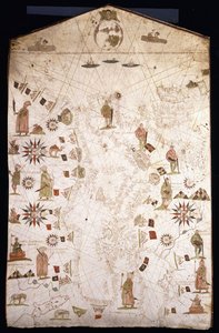 Portolankarte des Mittelmeers und Nordeuropas, ca. 1575-1600