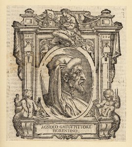 Porträt von Agnolo Gaddi, italienischer Maler aus Florenz, ca. 1350-1396 von Italian School