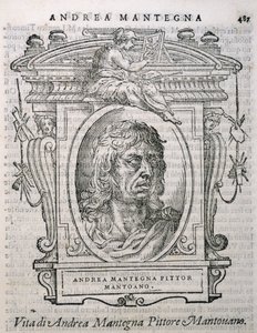 Porträt von Andrea Mantegna (ca. 1430-1506) aus Vasaris Leben der Künstler, erstmals veröffentlicht 1550 von Italian School