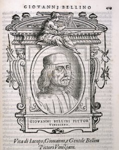 Porträt von Giovanni Bellini (ca. 1431-1516) aus Vasaris Leben der Künstler, erstmals veröffentlicht 1550 von Italian School