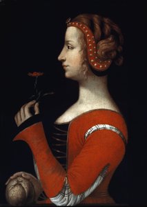 Porträt von Laure (Laura) de Noves (1308-1348), Geliebte von Petrarca (Francesco Petrarca) Gemälde der italienischen Schule des 16. Jahrhunderts. London, Victoria and Albert Museum von Italian School