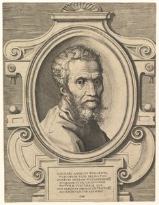 Porträt von Michelangelo, veröffentlicht um 1564 (Gravur)