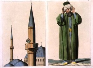 Öffentlicher Muezzin und Detail, Tafel 37 aus Teil III, Band I von 