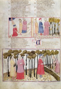 Virgil nimmt Abschied und der Göttliche Wald, aus der Göttlichen Komödie von Dante Alighieri (1265-1321) von Italian School