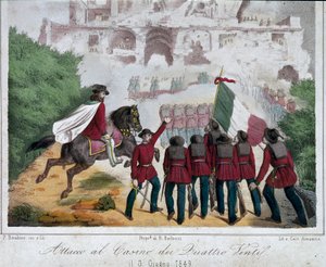 Risorgimento, Römische Republik: Die Soldaten der Armee von Giuseppe Garibaldi versuchen, die Villa der Quattro Venti in Rom am 03.06.1849 zurückzuerobern
