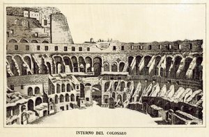 Rom: Innenansicht des Kolosseums von Italian School