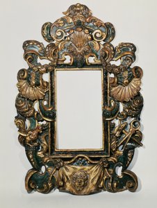 Römischer geschnitzter schwarzer und vergoldeter Rahmen