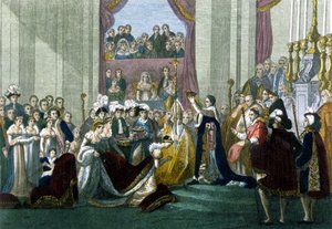 Heiliger Kaiser Napoleon I. und Krönung von Kaiserin Josephine in Notre-Dame am 2. Dezember von Italian School