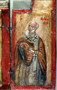Heiliger Anasthasis (Detail). Triptychon eines griechischen Künstlers. Malerei auf Holz. 16. Jahrhundert Venedig, Museo Correr