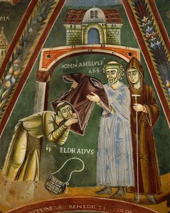 Der heilige Heldrad kehrt von Santiago de Compostela zurück, in der Kapelle der Heiligen Heldrad und Nikolaus von Italian School