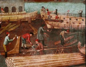 Werft im Arsenal von Venedig (Detail)