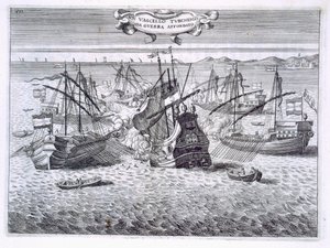 Versenkung eines türkischen Kriegsschiffs, Illustration aus 