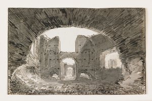 Skizze der Caracalla-Thermen, frühes 19. Jahrhundert von Italian School
