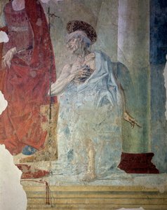 Der heilige Hieronymus als Büßer. Detail. Fresko
