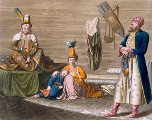 Bewohner von Taschkent in einer typischen Behausung, ca. 1820er-30er Jahre