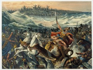 Die Ägypter ertrinken im Roten Meer - in „Aurea Bibbia classica: storia della rivelazione divina nell