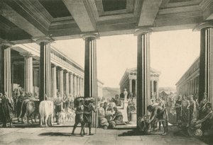 Die Börse im Dreieckigen Forum (Gravur)