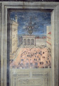 Das Feuerwerk auf der Piazza della Signoria, ca. 1560 von Italian School