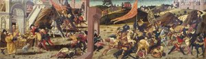 Der Morelli Cassone zeigt die von Marcus Furius Camillus besiegten Gallier von Italian School