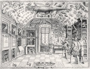 Das Naturkundemuseum von Kaiser Ferdinand III aus Historia Naturale von Ferrante Imperato, veröffentlicht 1672