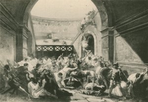 Der Streit zwischen Pompejanern und Nucerinern (Gravur)