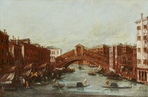 Die Rialtobrücke vom Canal Grande