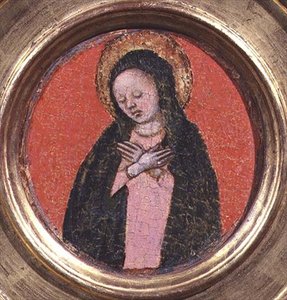 Die Jungfrau Maria, rechte Seite eines Triptychons (Tafel) von Italian School