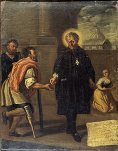 Der selige Garcia Martinez (Garcia Martinez verwundet), neapolitanische Schule von Italian School
