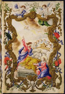 Der gute Tod des Christen, aus einer Mariegola der Laiengilde der Buona Morte, ca. 1712-14