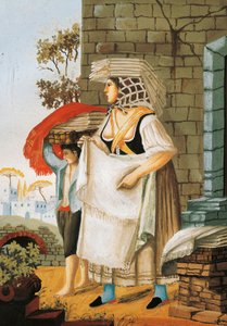 Der Leinen- und Spitzenverkäufer in Neapel, Italien