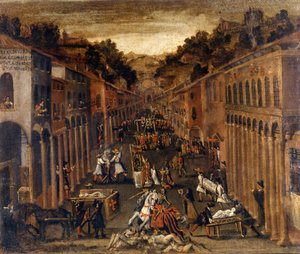 Die Pest von 1630 in Bologna. Eigentum einer Bank in Bologna