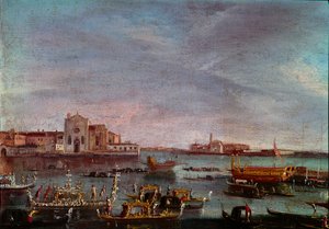 Die Regatta auf dem Canal Grande in Venedig Anonymes Gemälde des 18. Jahrhunderts Venedig, Museo Correr