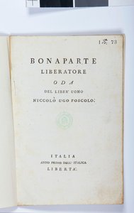 Titelseite von Bonaparte Liberatore von Niccolo Ugo Foscolo, Originalausgabe, 1797 von Italian School