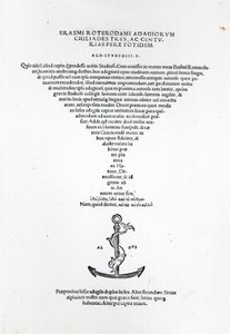 Titelseite der Adagia von Erasmus, gedruckt von Aldus Manutius in Venedig, 1508