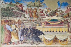 Triumph des Merkur, Halle der Monate, Nordwand: "Juni", ca. 1468-70 von Italian School