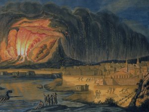 Ausbruch des Vesuvs in der Nähe von Neapel, ca. 1815