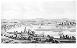 Blick auf Rochester im Jahr 1669, aus Travels of Cosimo III, Großherzog der Toskana, durch England während der Herrschaft von Charles II, englische Übersetzung, veröffentlicht 1821