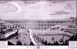 Ansicht des Aquädukts, das Wasser zum Palazzo di Caserta von Maddaloni führt von Italian School