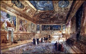 Ansicht des Inneren des Dogenpalastes in Venedig, ca. 1840