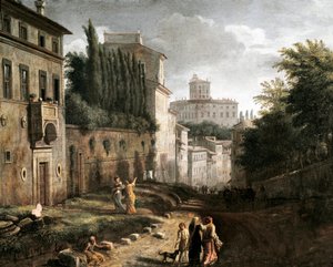 Ansicht der San Bonaventura Straße auf dem Palatin in Rom